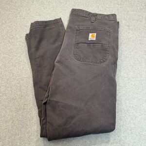 Carhartt Pants Mens 40x32 Shadow Gray Straight Fit Rugged Flex Canvas Faded Work